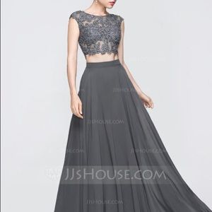 JJs House Two Piece Beaded Prom Dress